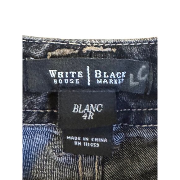 White House Black Market Womens Jeans Size 4R Black Denim Straight Leg - Picture 4 of 5